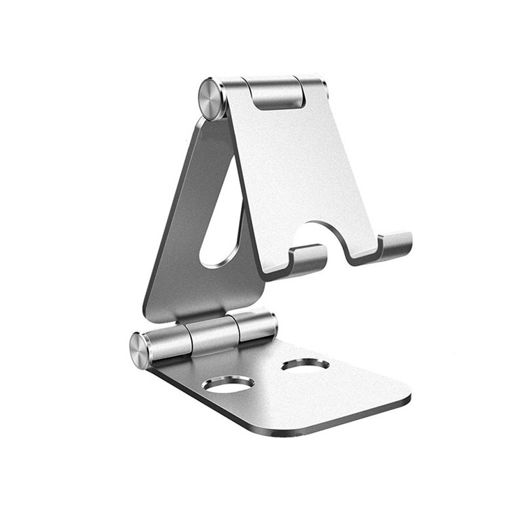 Support de support de téléphone de bureau pliant en aluminium avec rotation multi-angle