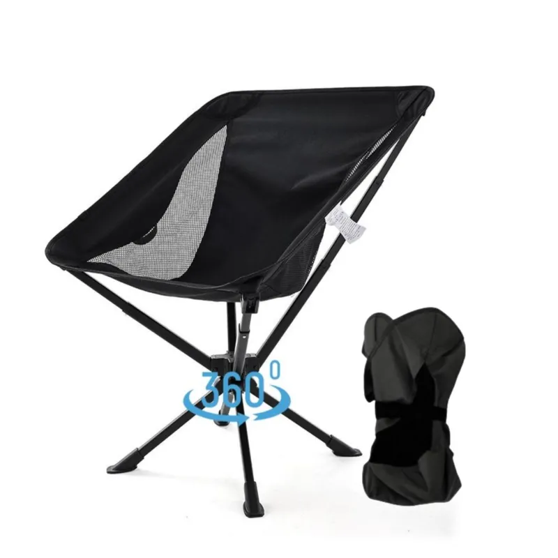Chaise de camping portable pivotante à 360 degrés