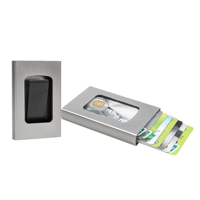 Portefeuille de poche sécurisé RFID noircissant, porte-monnaie et cartes en aluminium