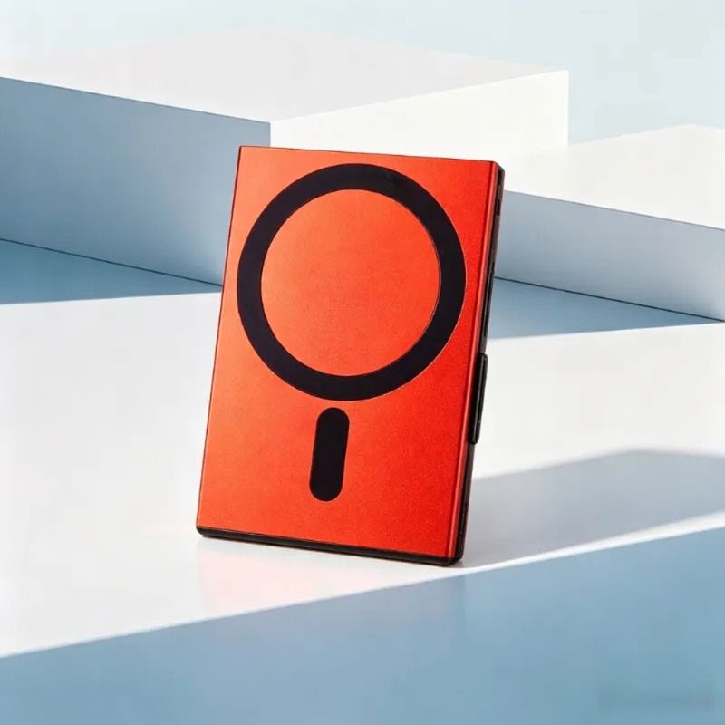 Porte-cartes magnétique automatique ultra fin en aluminium